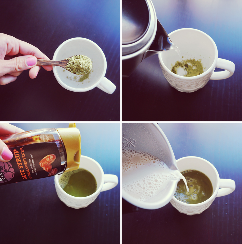 Matcha Green Tea Latte // http://BananaBloom.com #recipe #matcha #greentea #plantbased #vegan #drink #latte