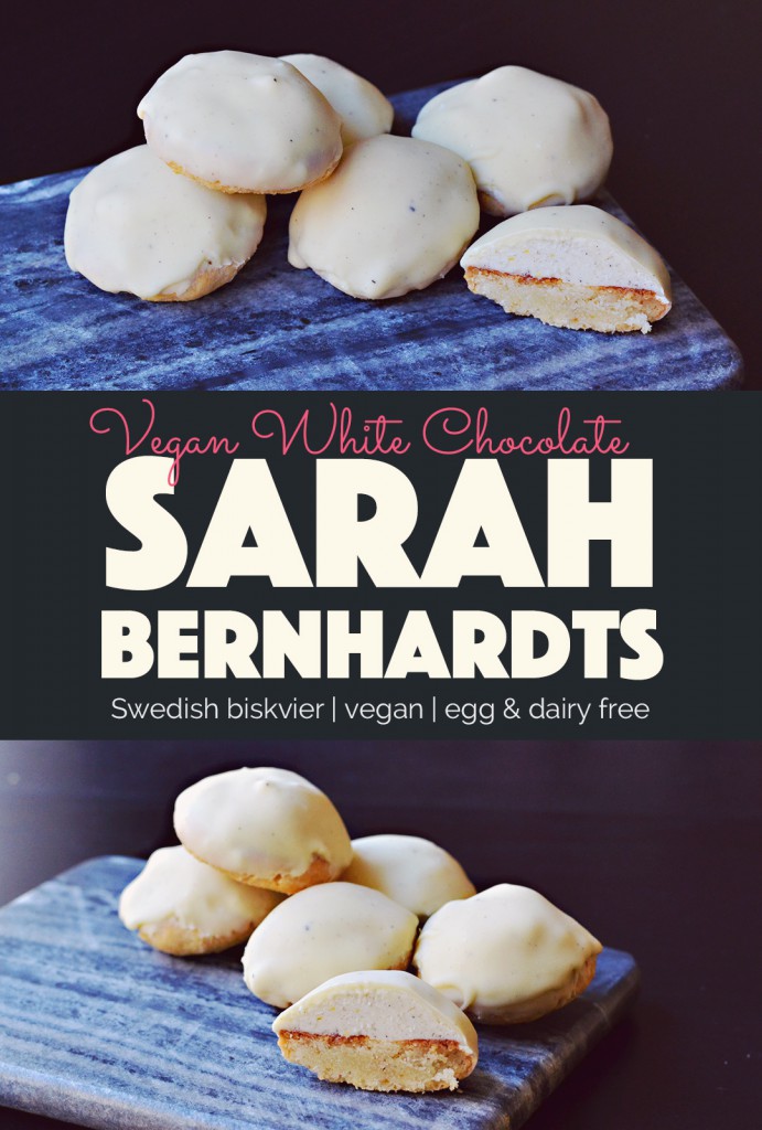 Vegan White Chocolate Biskvier Sarah Bernhardts | http://BananaBloom.com