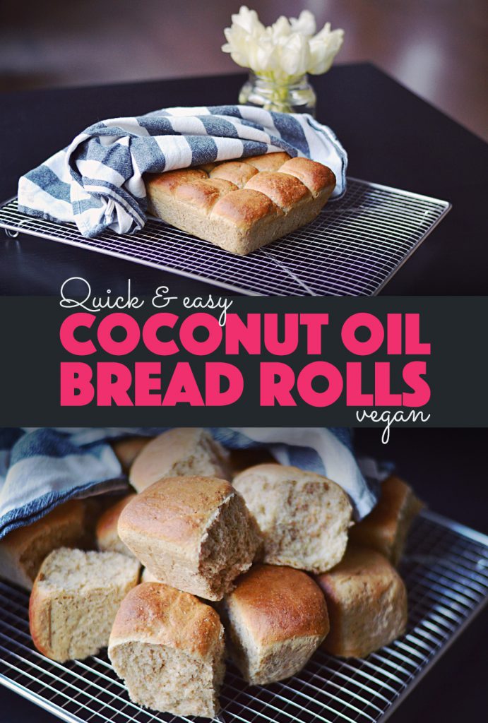 Quick Coconut Oil Bread Rolls (Vegan) | http://BananaBloom.com